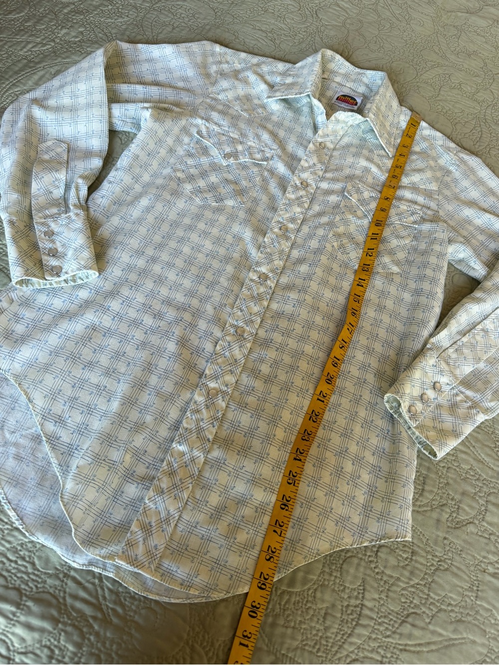 Vintage 70s Miller Western Wear Men’s Pearl Snap Shirt Plaid Cowboy Ranch M - Picture 11 of 11